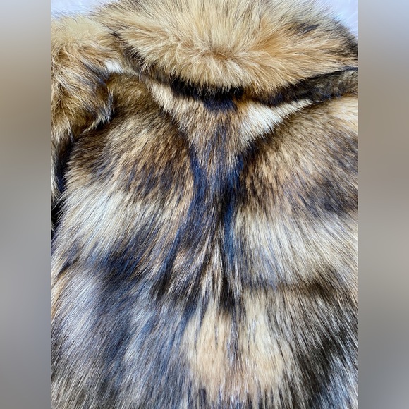 Vintage Genuine Real Fox Coat, Hip-Length, Brown, Tan, Cream | Ultra Plush - Picture 8 of 10